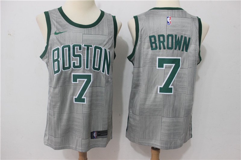 Men Boston Celtics #7 Brown Grey Game Nike NBA Jerseys->->NBA Jersey